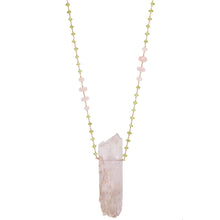 Load image into Gallery viewer, Spodumene Specimen on a Gold Chain of Sphene & Morganite.