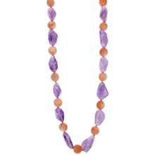 Load image into Gallery viewer, Sybil Collar in Peach Moonstone & Amethyst
