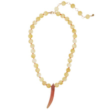 Load image into Gallery viewer, Rockhound Candy Necklace Selenite & Hydrogrossular Garnet