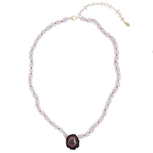 Load image into Gallery viewer, Rockhound Candy Necklace Druzy Geode & Lavender Quartz