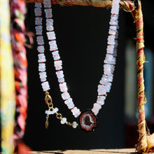 Load image into Gallery viewer, Rockhound Candy Necklace Druzy Geode & Lavender Quartz