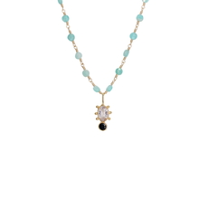 Load image into Gallery viewer, 14k Mini Spur Morganite & Black Moissanite