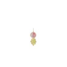 Load image into Gallery viewer, 14k Porthole Charm Cherry Quartz & Yellow Sapphire