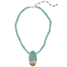 Load image into Gallery viewer, Rockhound Necklace Petrified Opalized Wood & Amazonite