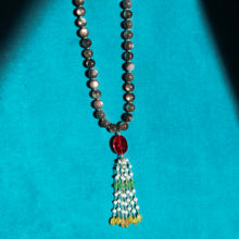 Load image into Gallery viewer, Sundial Sautoir in Lepidolite, Ruby & Pearl