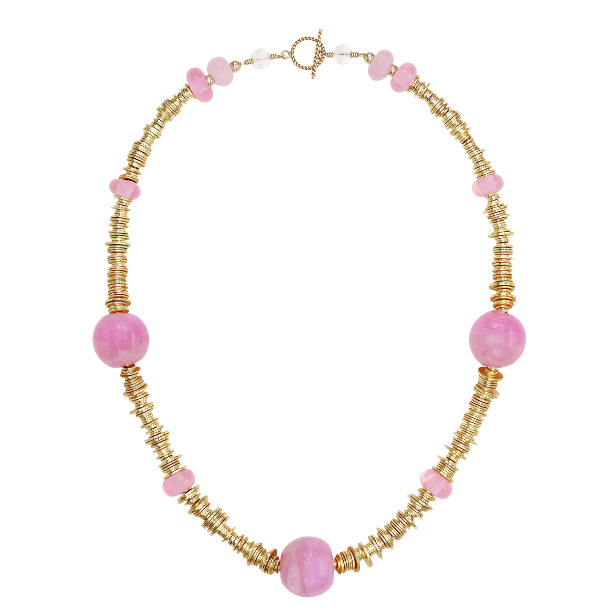 Sheila Glass Necklace Pink