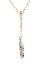 Load image into Gallery viewer, Glass, Silk &amp; Gemstone Long Necklace.
