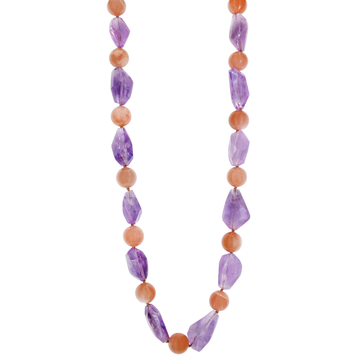 Sybil Collar in Peach Moonstone & Amethyst