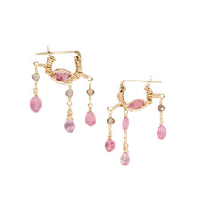 Load image into Gallery viewer, Evil Eye Earring in Pink Tourmaline
