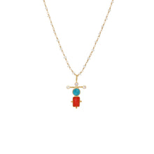 Load image into Gallery viewer, 18k Sacred Charm Viaggio Moissanite, Apatite &amp; Coral
