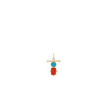 Load image into Gallery viewer, 18k Sacred Charm Viaggio Moissanite, Apatite &amp; Coral
