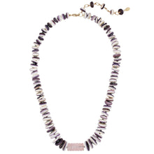 Load image into Gallery viewer, Rockhound Candy Necklace Wapum Shell and Morganite
