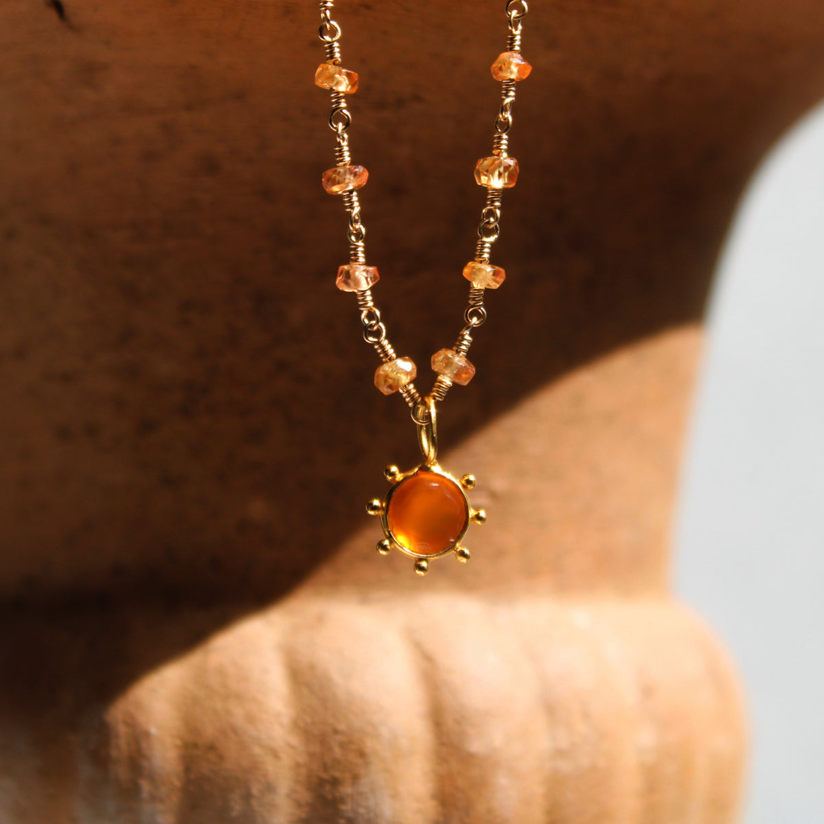 18k Sacred Charm Sun Carnelian