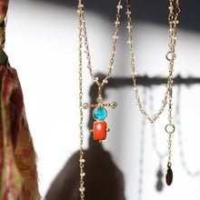 Load image into Gallery viewer, 18k Sacred Charm Viaggio Moissanite, Apatite &amp; Coral
