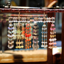 Load image into Gallery viewer, Byzantine Candy Bar Earrings Carved Quartz &amp; Elemental Stones
