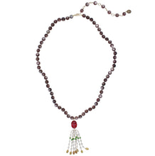 Load image into Gallery viewer, Sundial Sautoir in Lepidolite, Ruby &amp; Pearl
