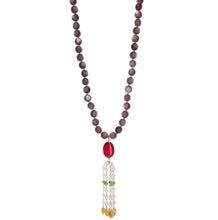 Load image into Gallery viewer, Sundial Sautoir in Lepidolite, Ruby &amp; Pearl
