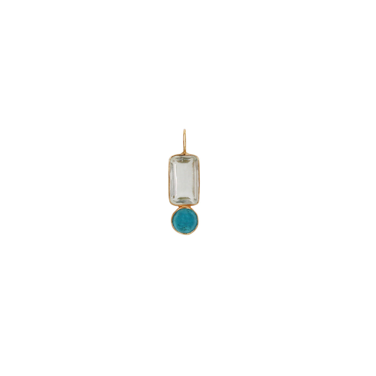 14k Charm Exclamation in Topaz & Apatite