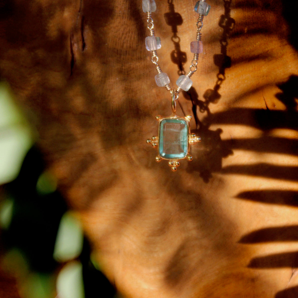 14k Sacred Charm Filigree Fluorite