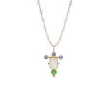 Load image into Gallery viewer, 14k New Viaggio in Moonstone, Green Copper Turquoise &amp; Tanzanite
