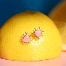 Load image into Gallery viewer, 14k Sacred Stud Earring Rose Quartz
