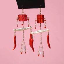 Load image into Gallery viewer, Wayfinder Gemstone Earring Sapphire, Pearl &amp; Rose Quartz
