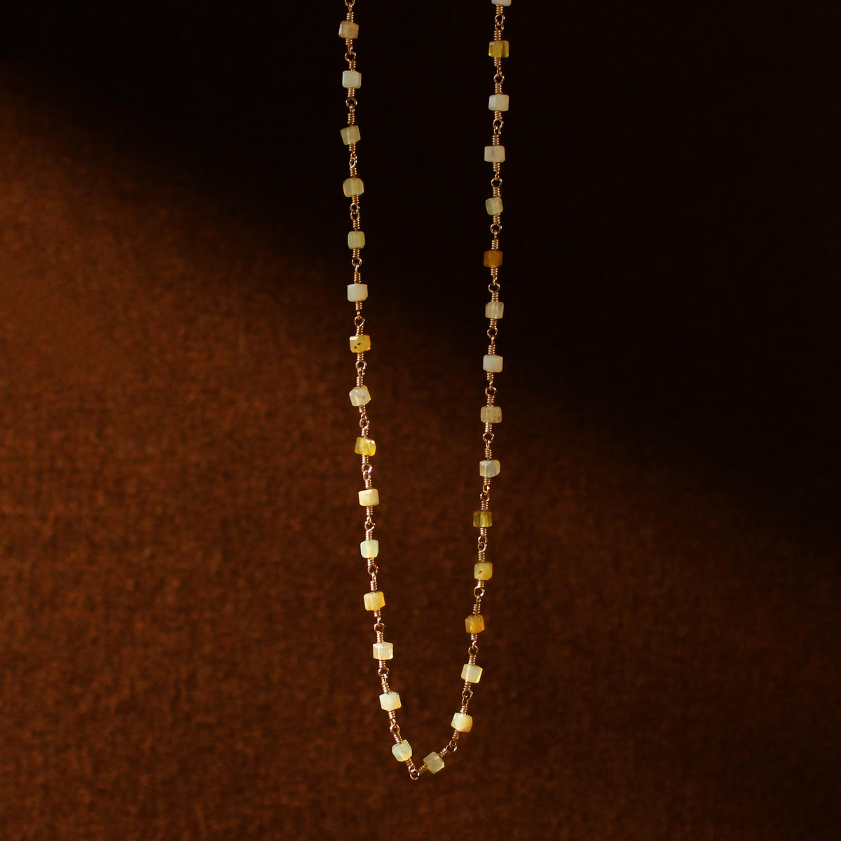 Sacred Strand Yellow Opal Cubes