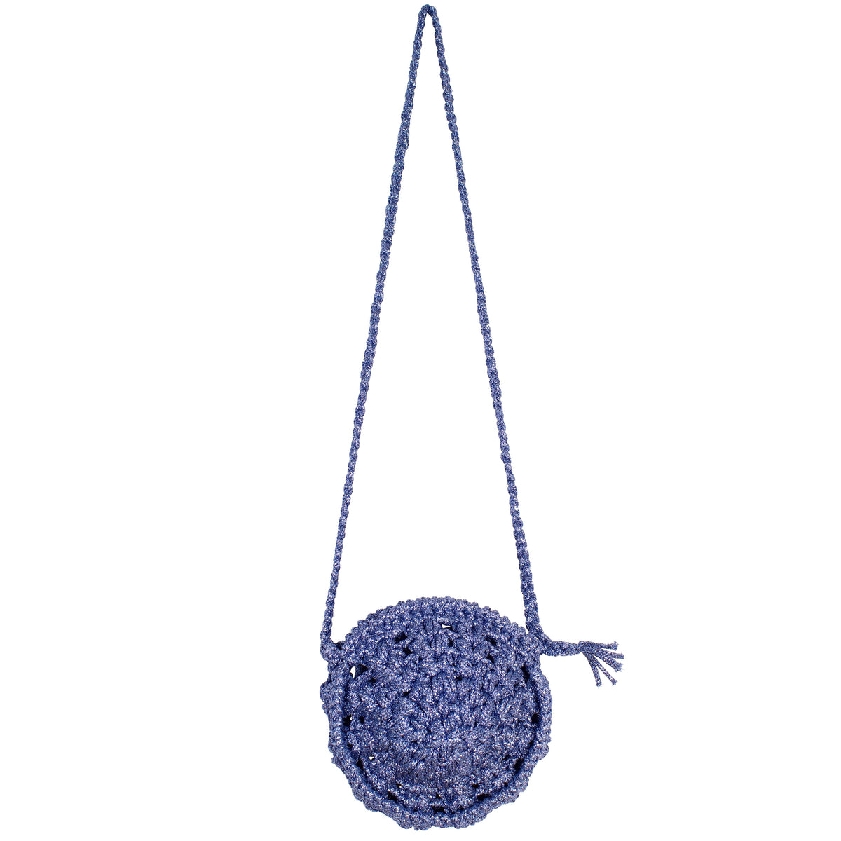 Maria La Rosa Arnica Irisé Crochet Bag in Pale Blue