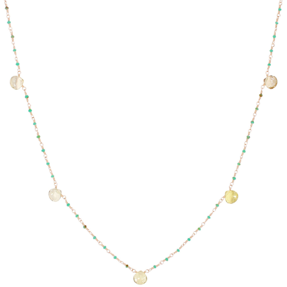 Gem Stations Necklace Citrine & Turquoise